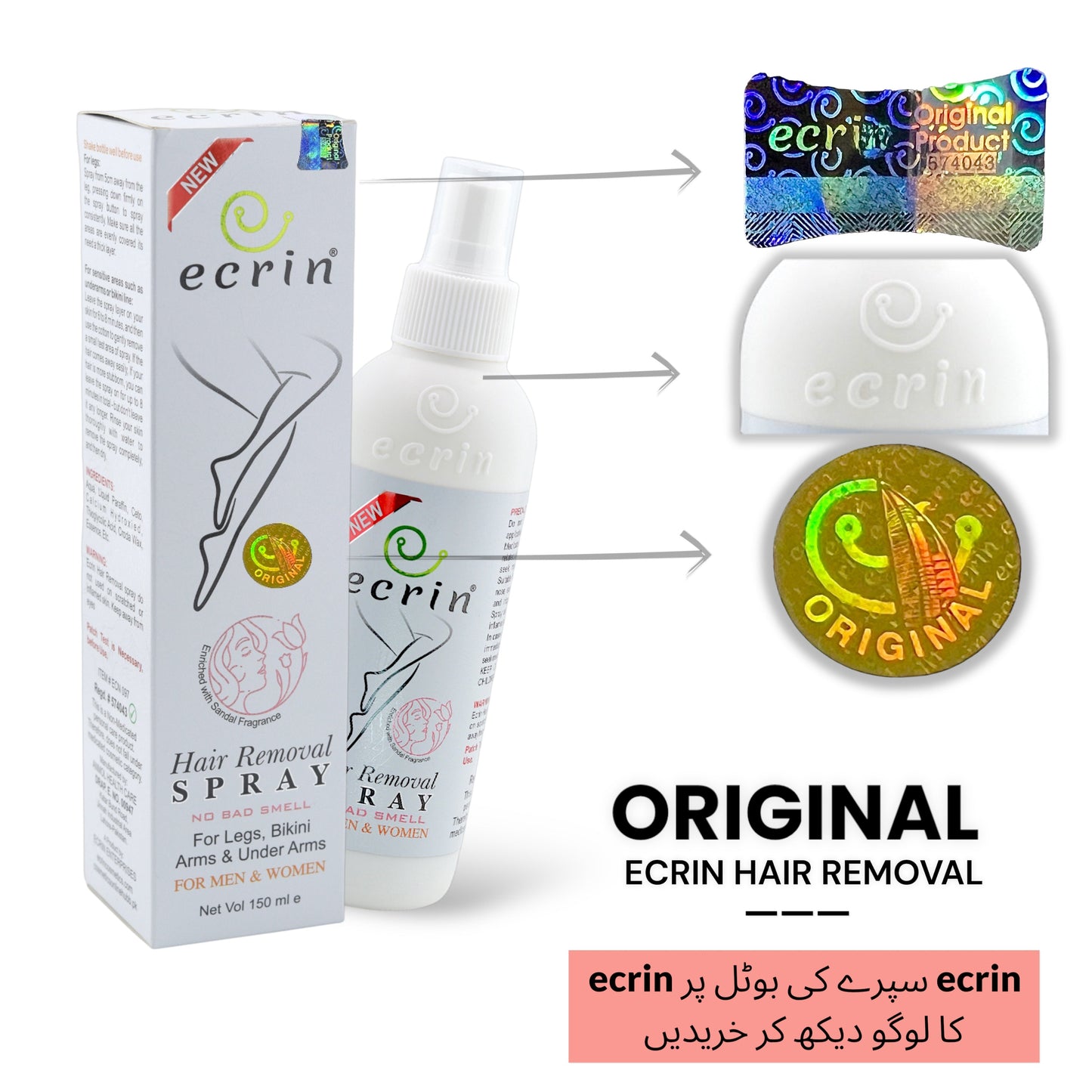 Original Ecrin Hair Removal Spray (for men & women)